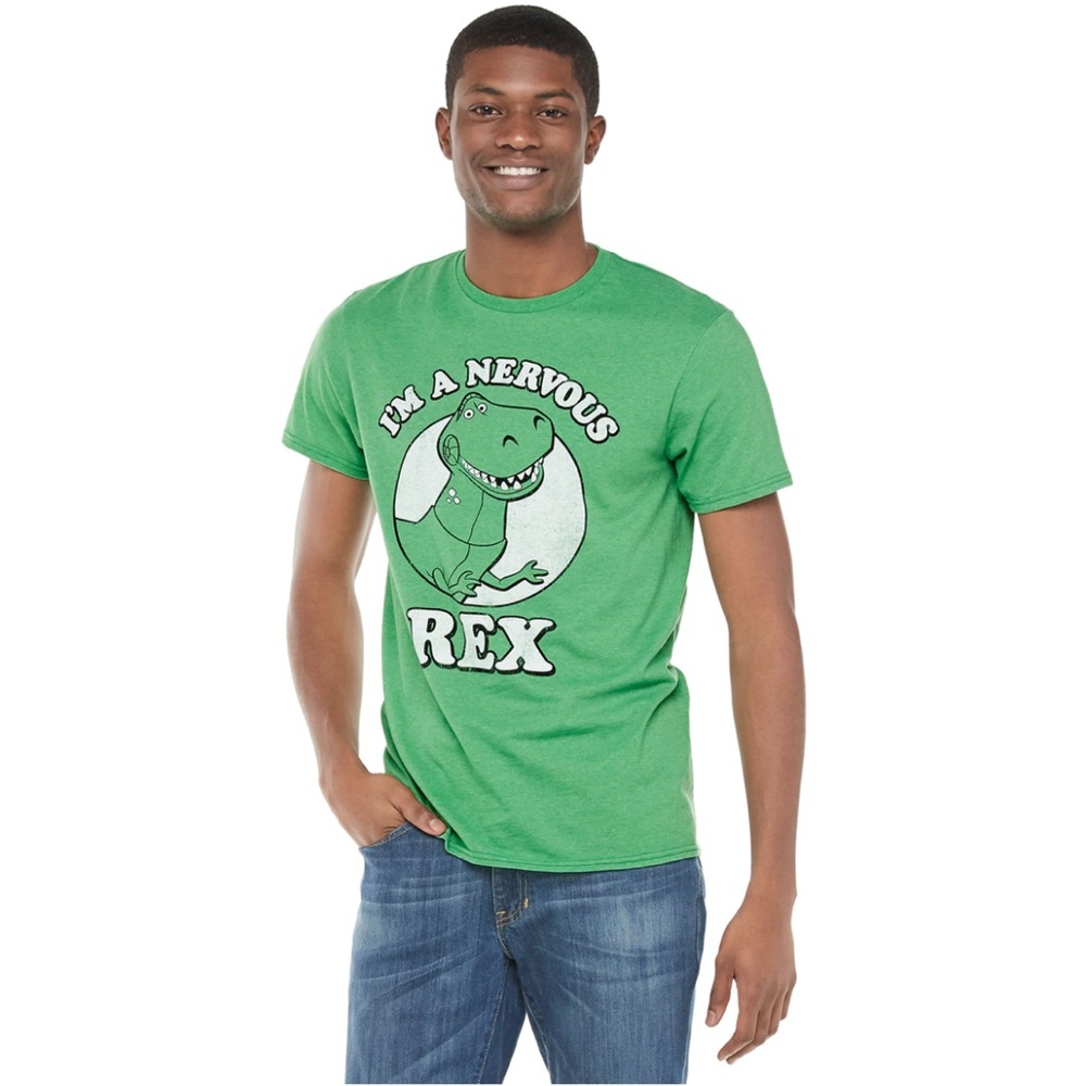 Disney Pixar Toy Story I’m A Nervous Rex Graphic T-Shirt‎ Size Large Green